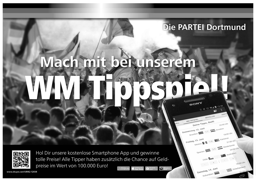 Die PARTEI veranstaltet ein WM-Tippspiel!