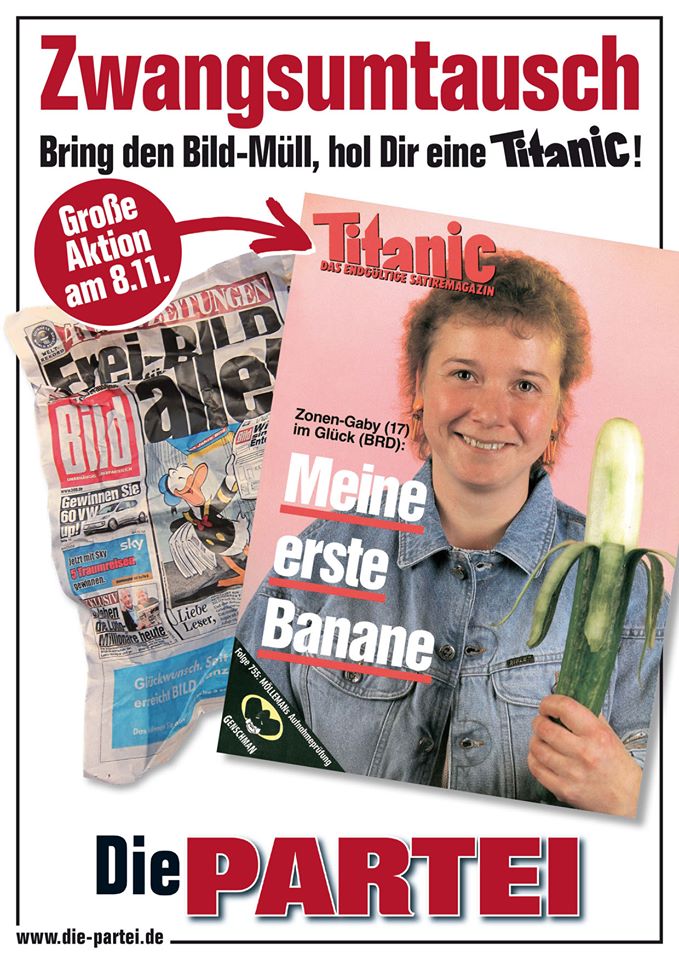 Die PARTEI Zwangsumtauschaktion Bild gegen Titanic