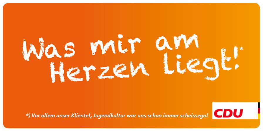 Was uns am Herzen liegt: CDU zeigt der Jugend den Finger (wieder mal)
