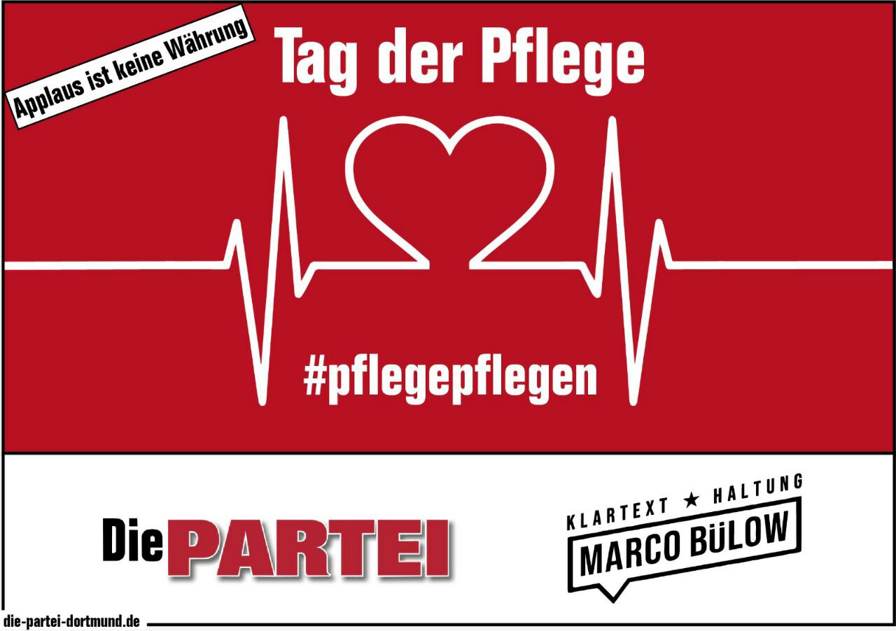 Pressemitteilung: Pflege pflegen! – Die PARTEI plant Mahnwache am Tag der Pflege an den Städtischen Kliniken